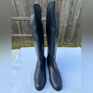 Ted & Muffy Huntsman Navy Leather Knee-High Leather Boots